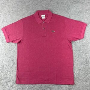 Lacoste Polo Shirt Men's US XL (EU/L) Pink Heather Cotton Short Sleeve‎ VTG NWT